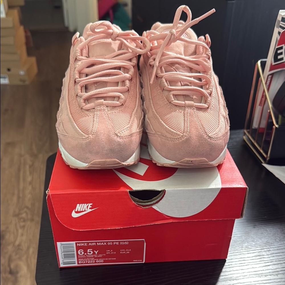 Nike Kids Pink Suede & Mesh Lace-Up Sneakers